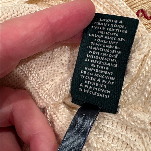 NWOT Ralph Lauren Classic Cream Cable Knit Sweater, 
Cotton Blend, Washable, M - Picture 6 of 8